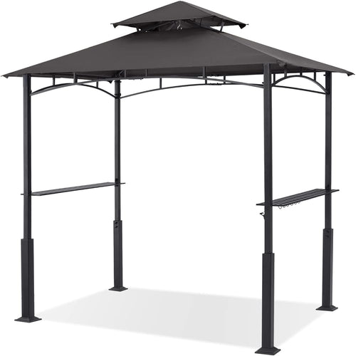 ABCCANOPY 8x5 Grill Gazebo Outdoor BBQ Canopy Shelter with Led Light for Patio Backyard Grilling (Dark Gray)